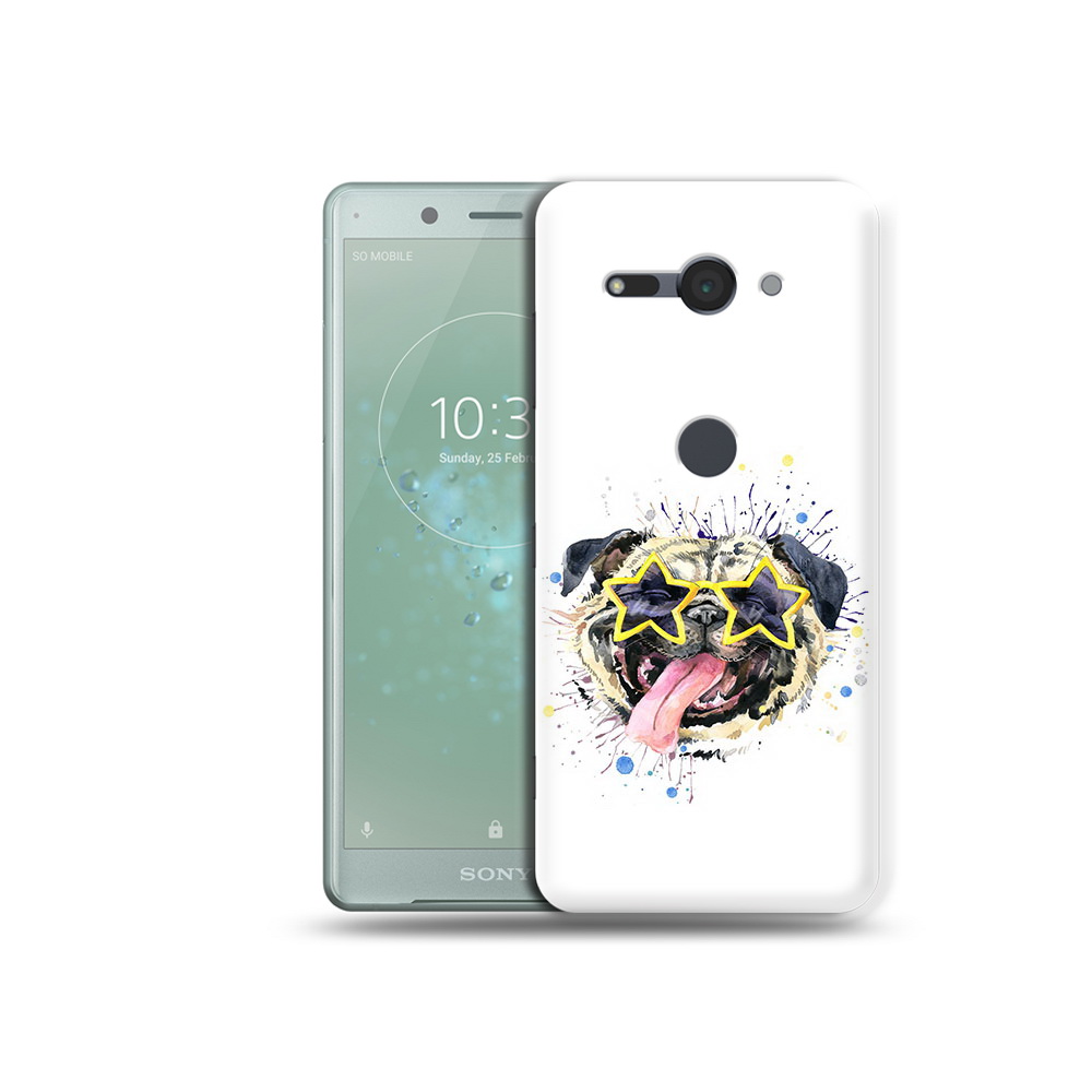 

Чехол MyPads Tocco для Sony Xperia XZ2 Compact мопс боксер, Прозрачный, Tocco