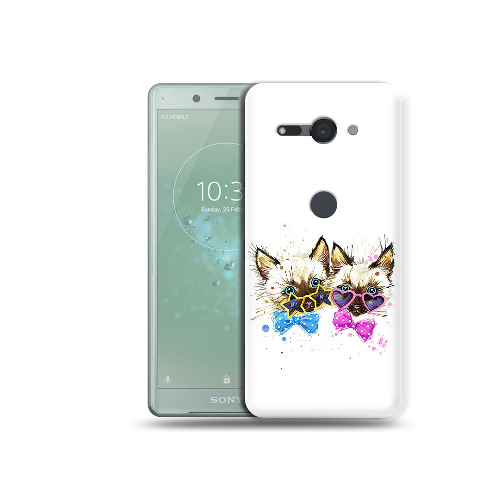 

Чехол MyPads Tocco для Sony Xperia XZ2 Compact милые котята, Прозрачный, Tocco
