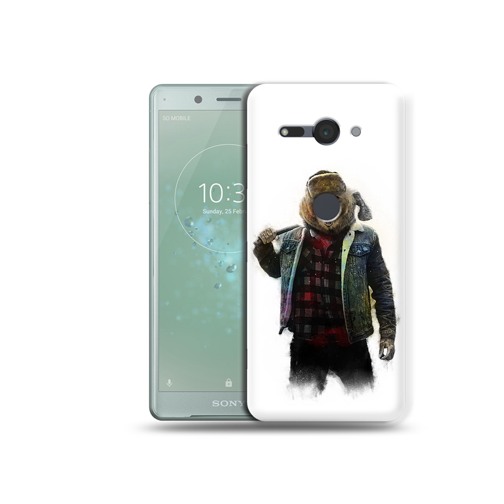 

Чехол MyPads Tocco для Sony Xperia XZ2 Compact медведь с топором, Прозрачный, Tocco