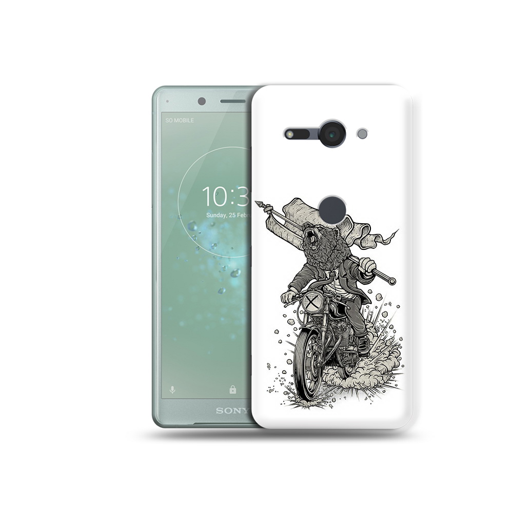 

Чехол MyPads Tocco для Sony Xperia XZ2 Compact медведь на мотоцикле, Прозрачный, Tocco