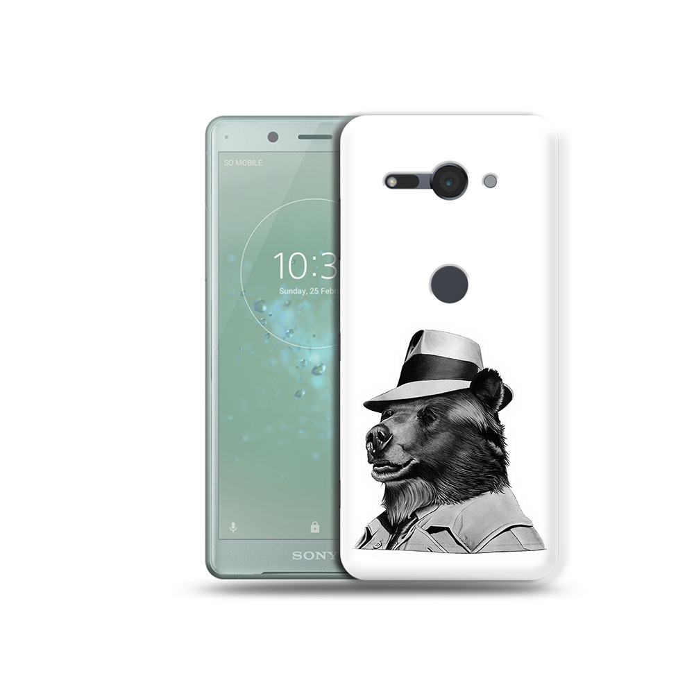 

Чехол MyPads Tocco для Sony Xperia XZ2 Compact медведь в шляпе, Прозрачный, Tocco