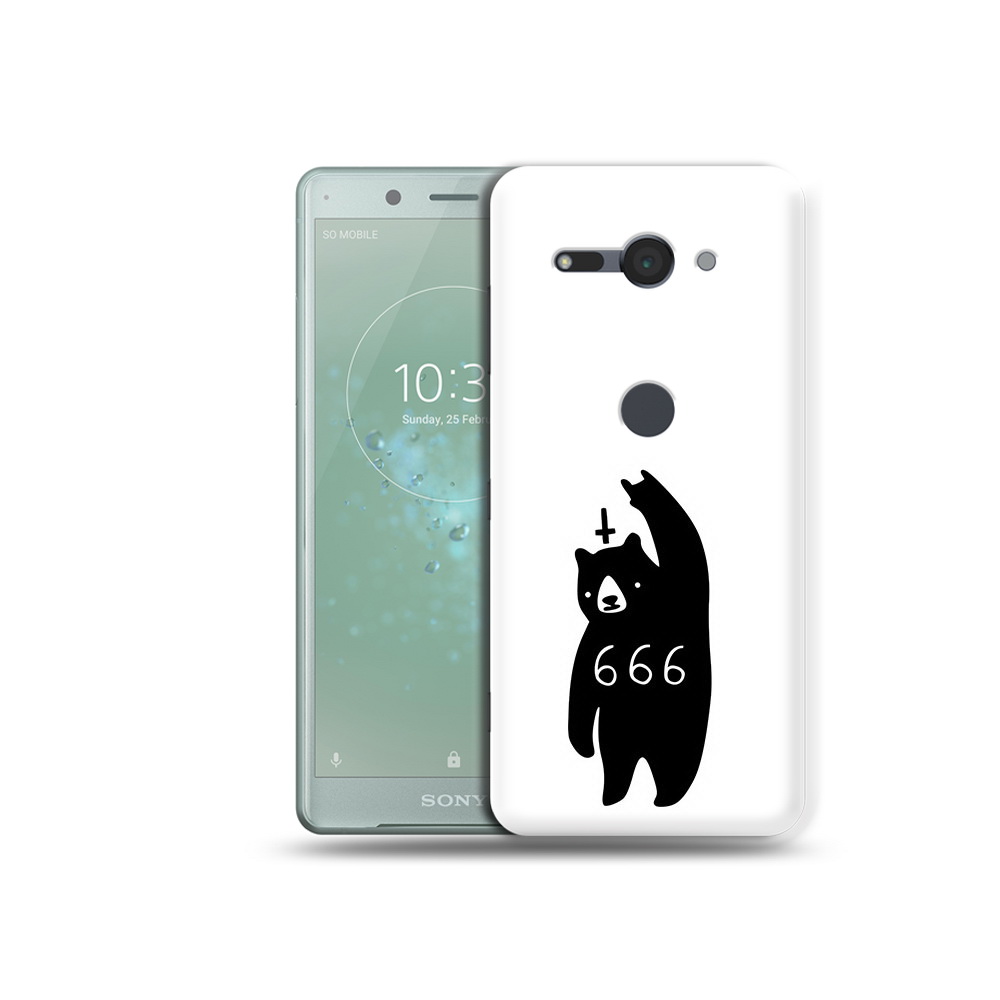 

Чехол MyPads Tocco для Sony Xperia XZ2 Compact медведь 666, Прозрачный, Tocco