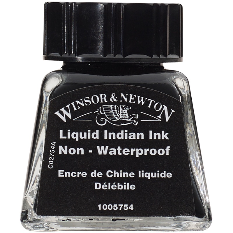 Winsor&Newton водорастворимая, черный, стеклянный флакон, 14 мл