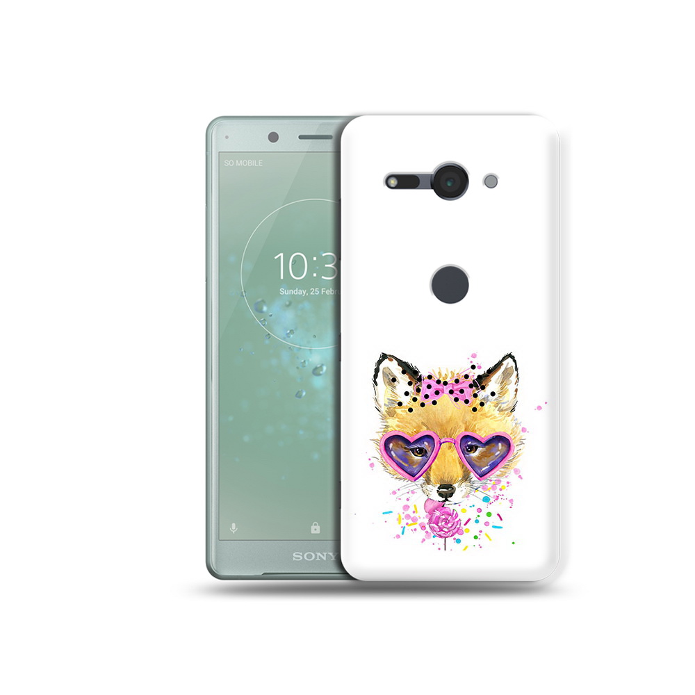 

Чехол MyPads Tocco для Sony Xperia XZ2 Compact лисенок с бантиком, Прозрачный, Tocco