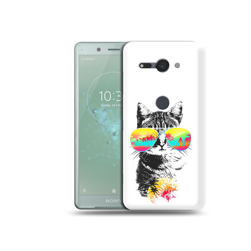 

Чехол MyPads Tocco для Sony Xperia XZ2 Compact крутой кот, Прозрачный, Tocco