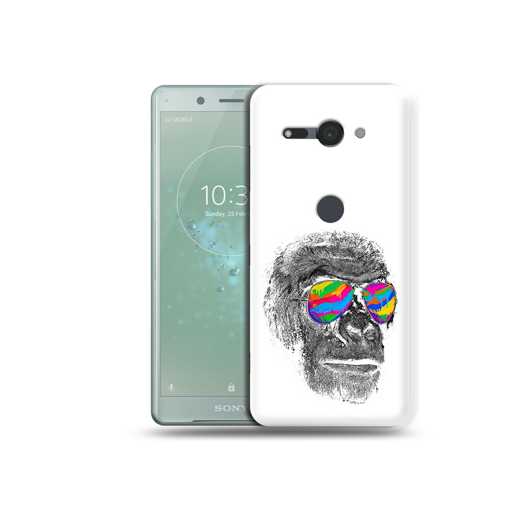 

Чехол MyPads Tocco для Sony Xperia XZ2 Compact крутая обезьяна в очках, Прозрачный, Tocco