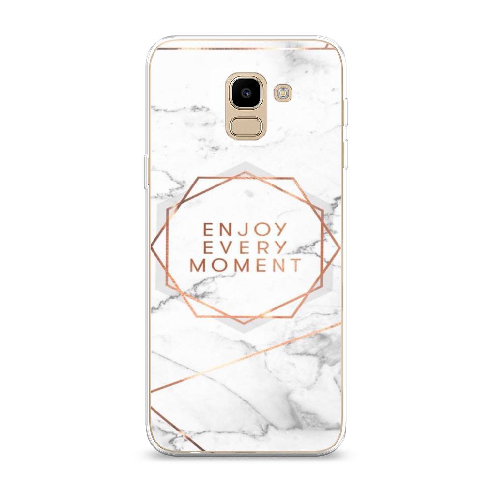 

Чехол Awog на Samsung Galaxy J6 2018 "Enjoy every moment мрамор", Белый;розовый;серый, 26150-7