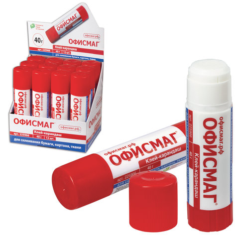 

Клей-карандаш ОФИСМАГ, 40 г, 225966 - 6 шт