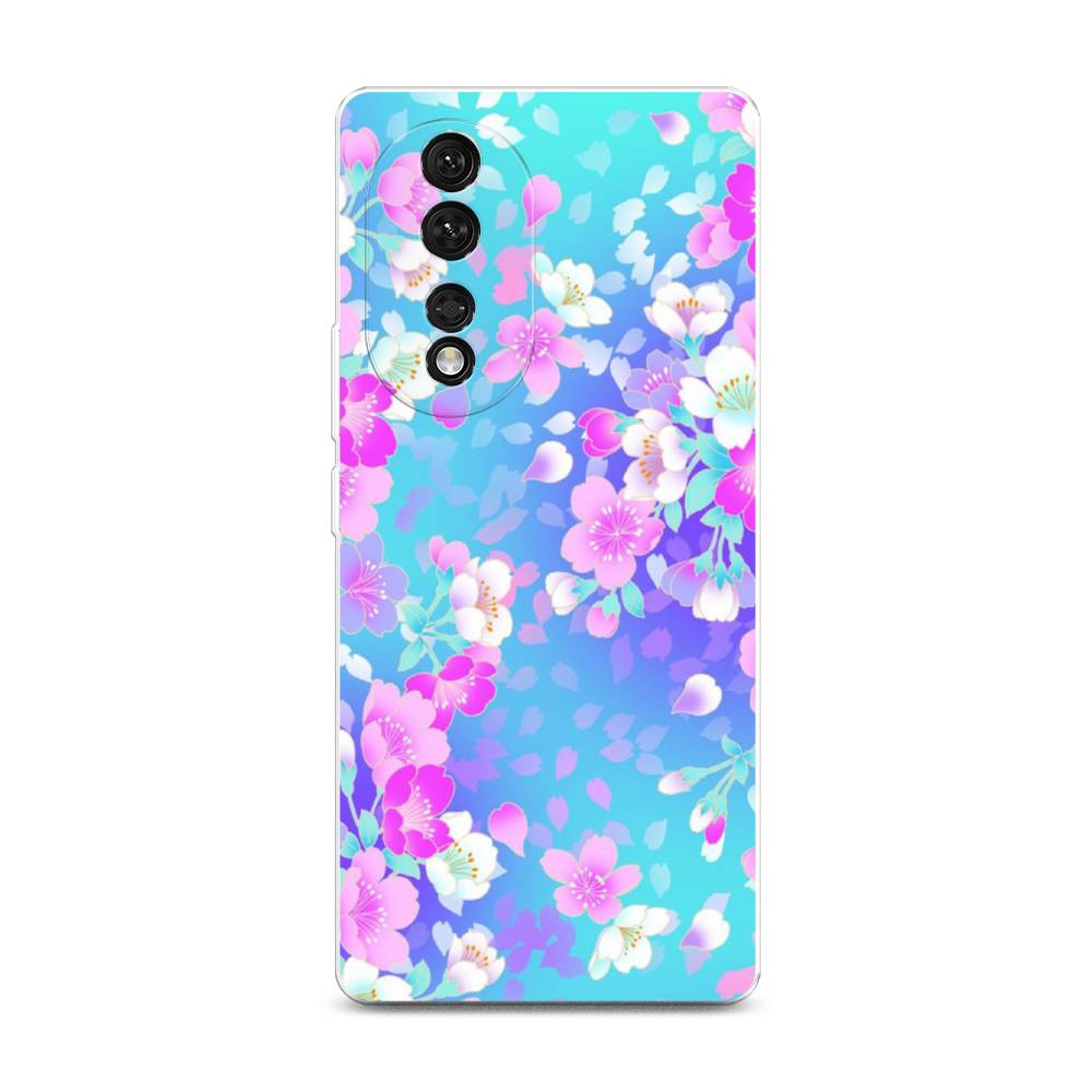 

Чехол Awog на Honor 80 "Яблоневые цветы", Голубой;розовый;белый, 6120350-8