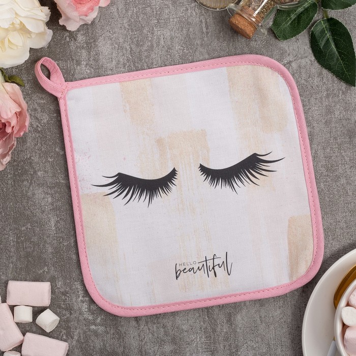 

Прихватка Hello beautiful 19х19 саржа, Hello beautiful