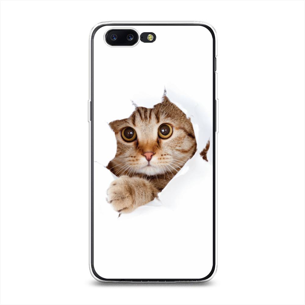 

Чехол на OnePlus 5 "Кот и бумага", Белый;коричневый, 150250-1