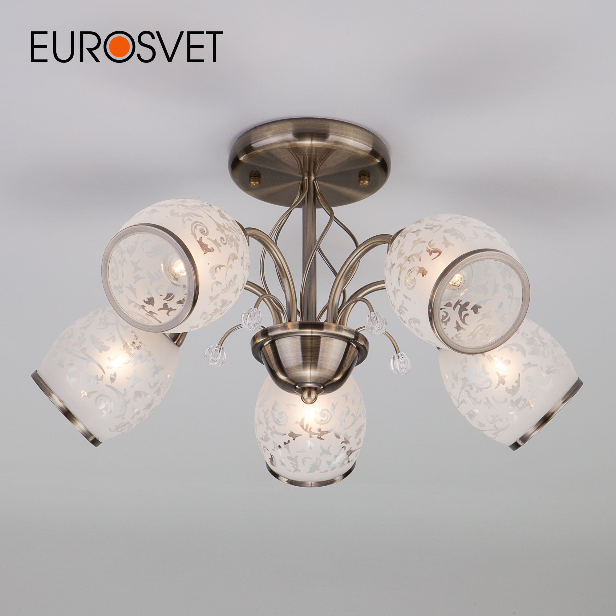 

Люстра потолочная Eurosvet 30026/5, 30026/5 античная бронза