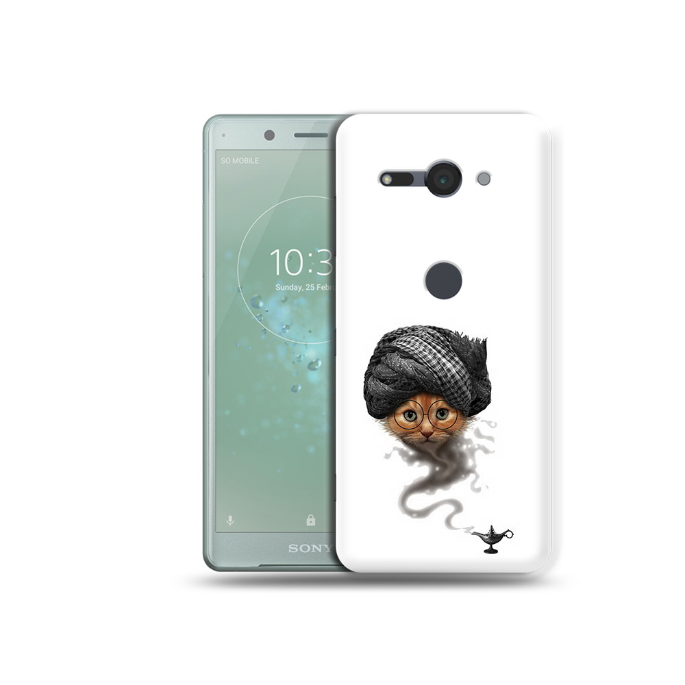 

Чехол MyPads Tocco для Sony Xperia XZ2 Compact кот джин, Прозрачный, Tocco