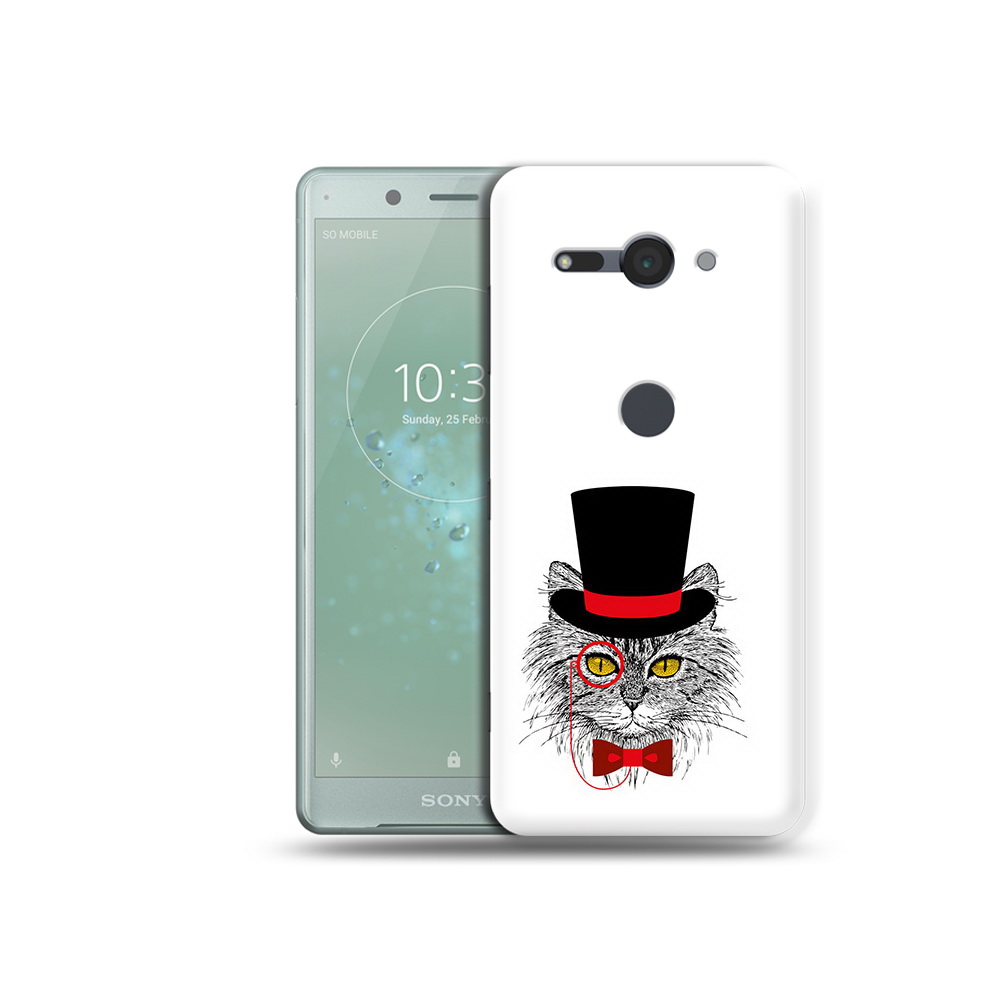

Чехол MyPads Tocco для Sony Xperia XZ2 Compact кот в шляпе, Прозрачный, Tocco