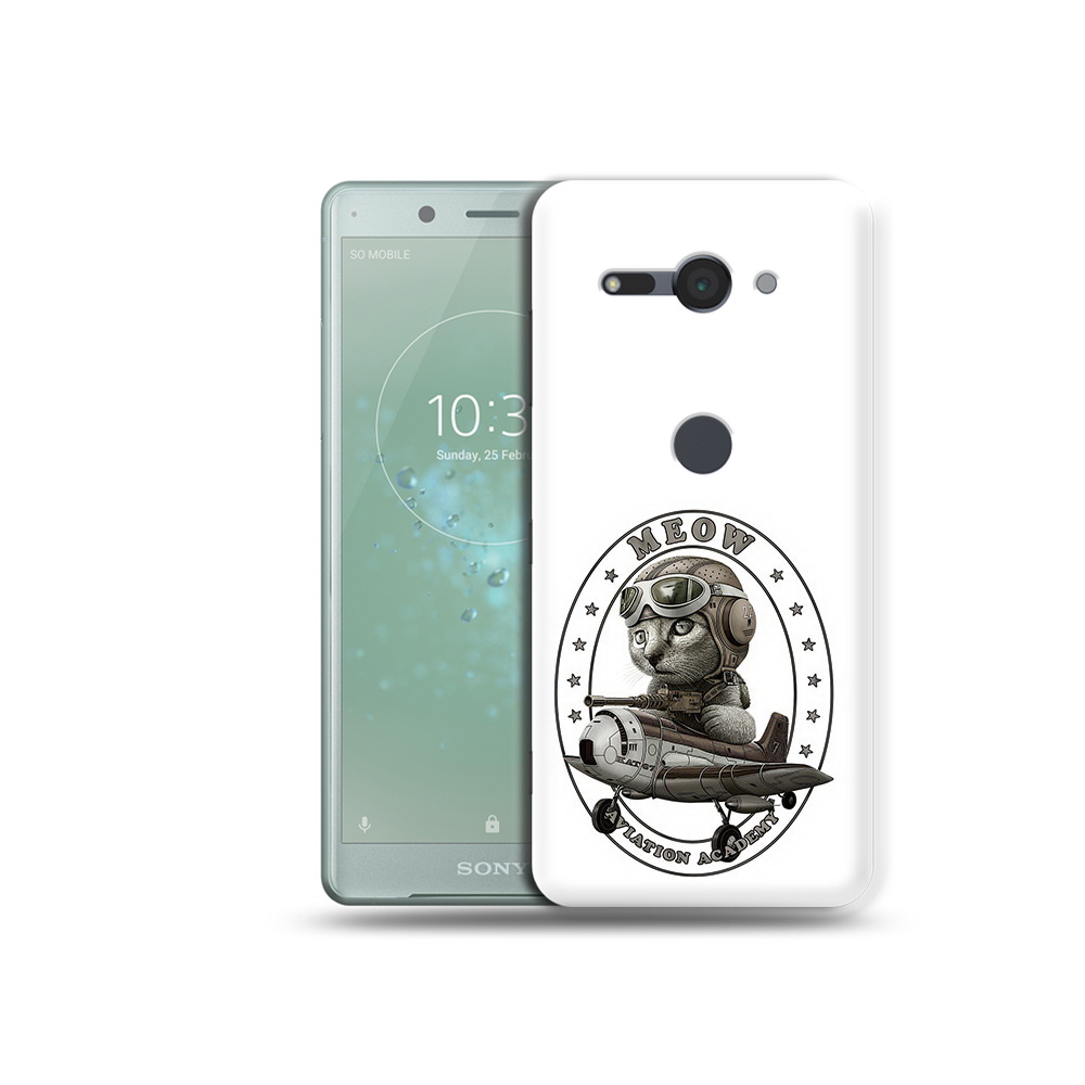 

Чехол MyPads Tocco для Sony Xperia XZ2 Compact кот в самолете, Прозрачный, Tocco