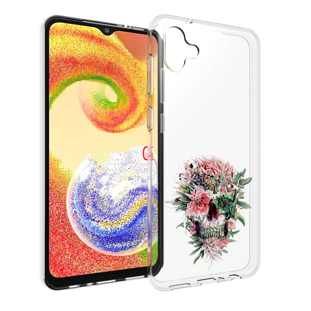 

Чехол MyPads череп из цветов для Samsung Galaxy A04, Прозрачный, Tocco