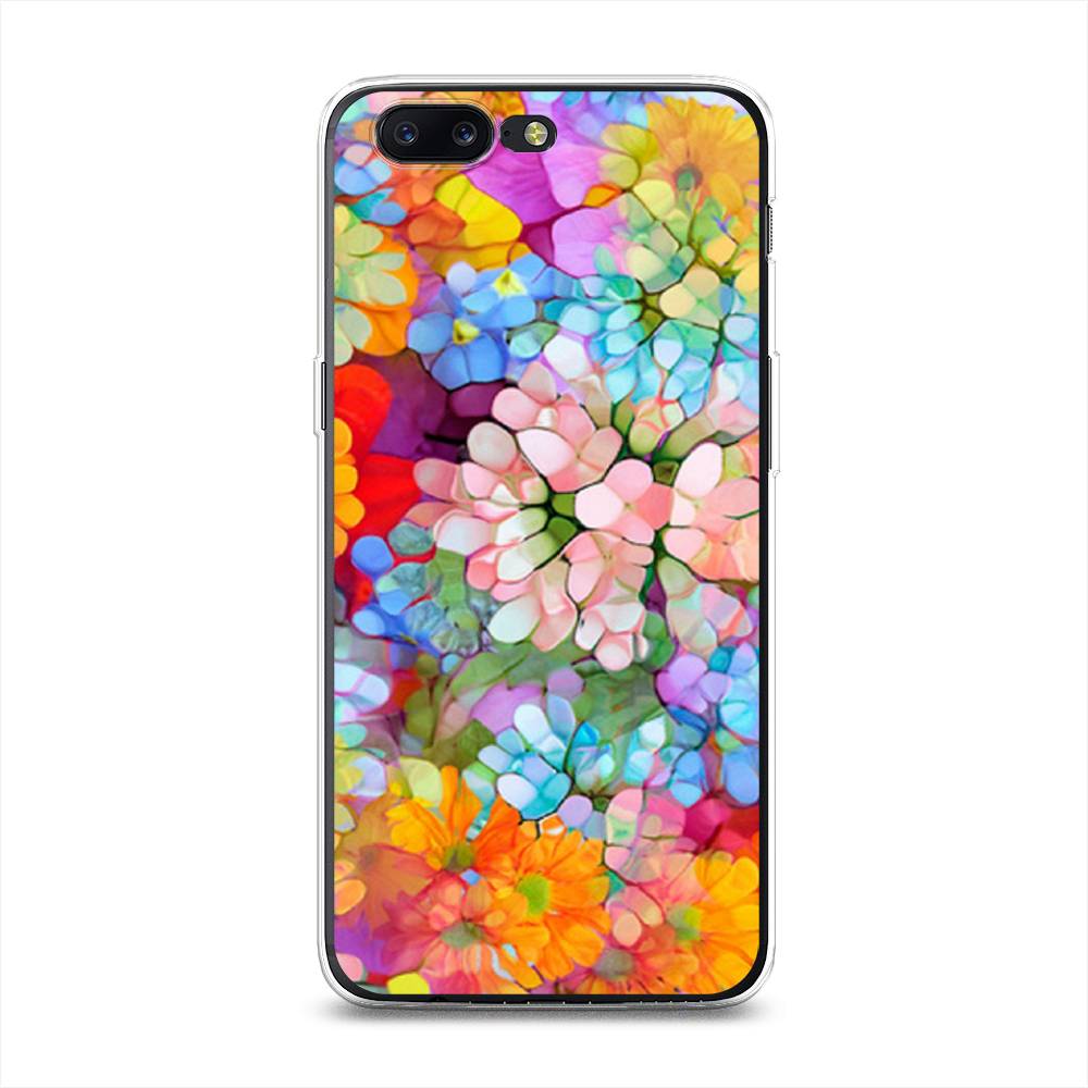 

Чехол на OnePlus 5 "Цветы витраж", Оранжевый;розовый;голубой, 150250-3
