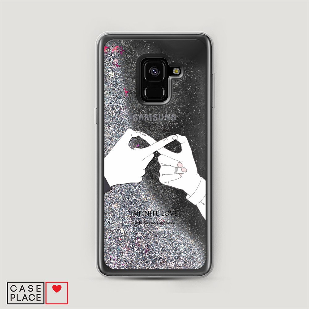 

Жидкий чехол с блестками "Любовь навсегда" на Samsung Galaxy A8 2018, 25491-1