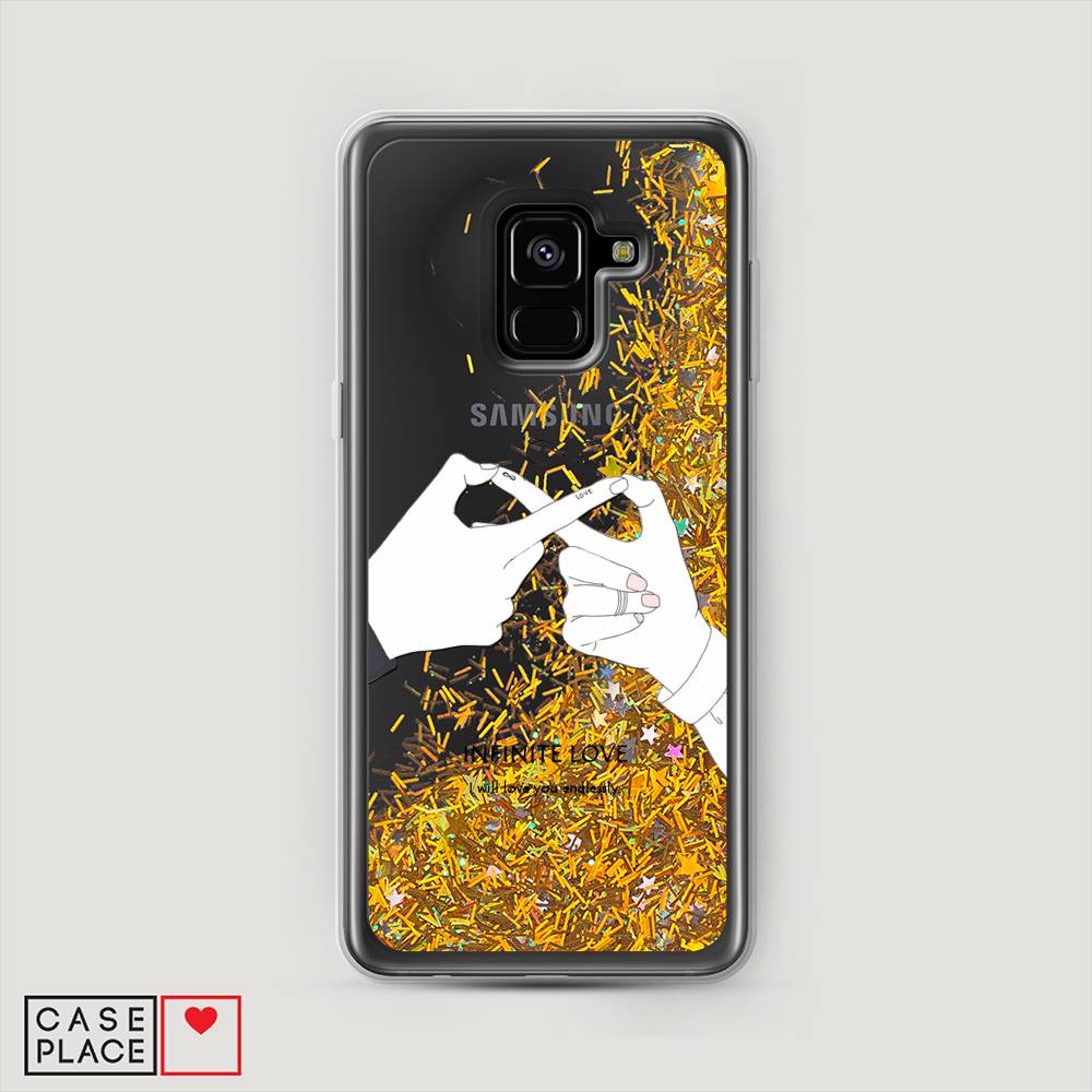 

Жидкий чехол с блестками "Любовь навсегда" на Samsung Galaxy A8 2018