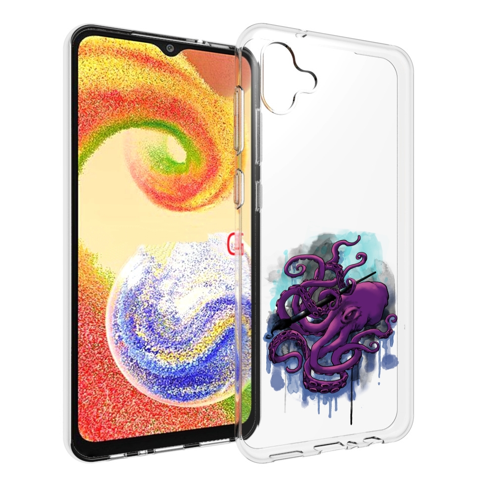 

Чехол MyPads фиолетовый осьминог для Samsung Galaxy A04, Прозрачный, Tocco