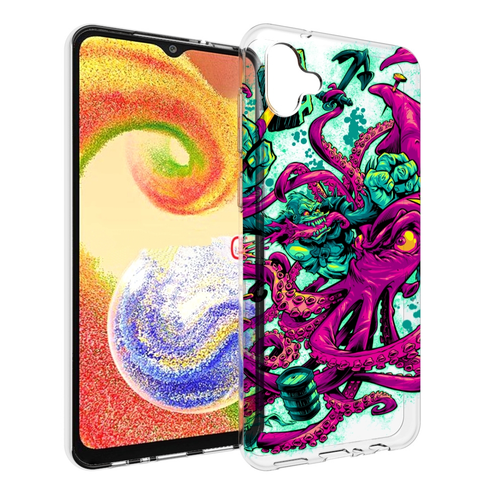 

Чехол MyPads фиолетовый кракен для Samsung Galaxy A04, Прозрачный, Tocco