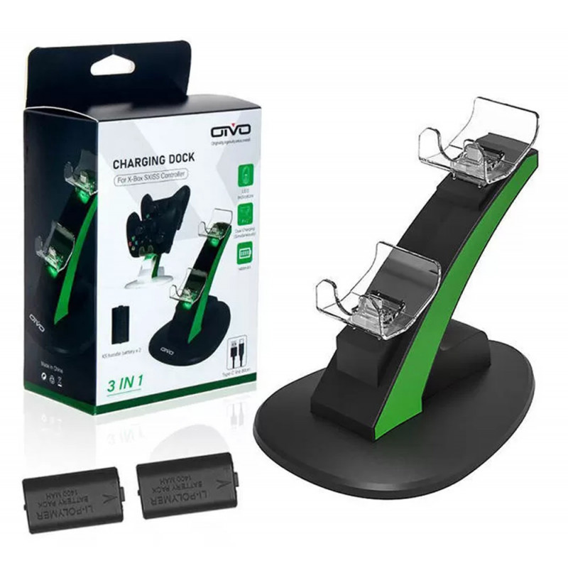 фото Зарядная станция + 2 аккумулятора oivo charging dock (iv-bx305) черная (xbox series)