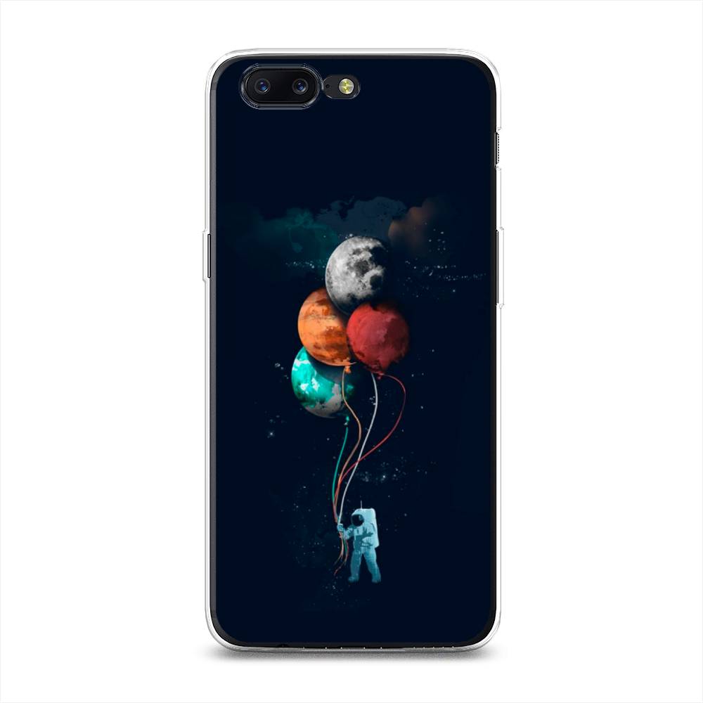 

Чехол на OnePlus 5 "Космонавт с шариками", Разноцветный, 150250-4