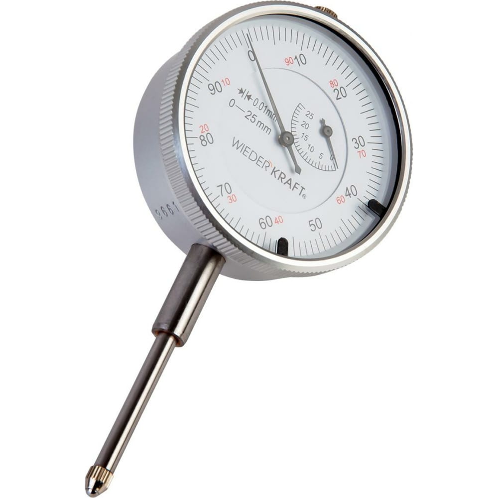 Индикатор часового типа WIEDERKRAFT 0-25 мм, 0.01 мм, с ушком WDK-MI2501 индикатор часового типа с ушком micron ич 0 2 0 01 мик 96324
