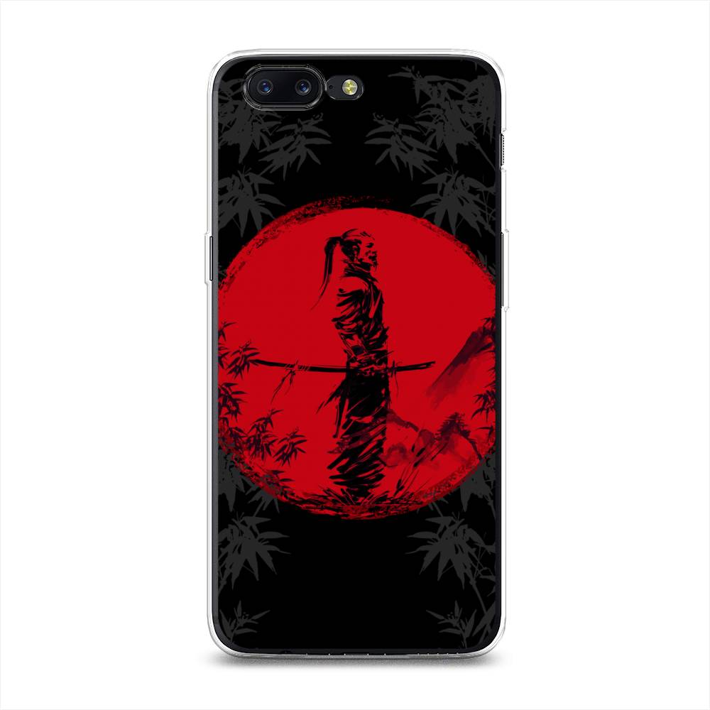 

Чехол на OnePlus 5 "Самурай на красном фоне", Черный;красный;серый, 150250-4