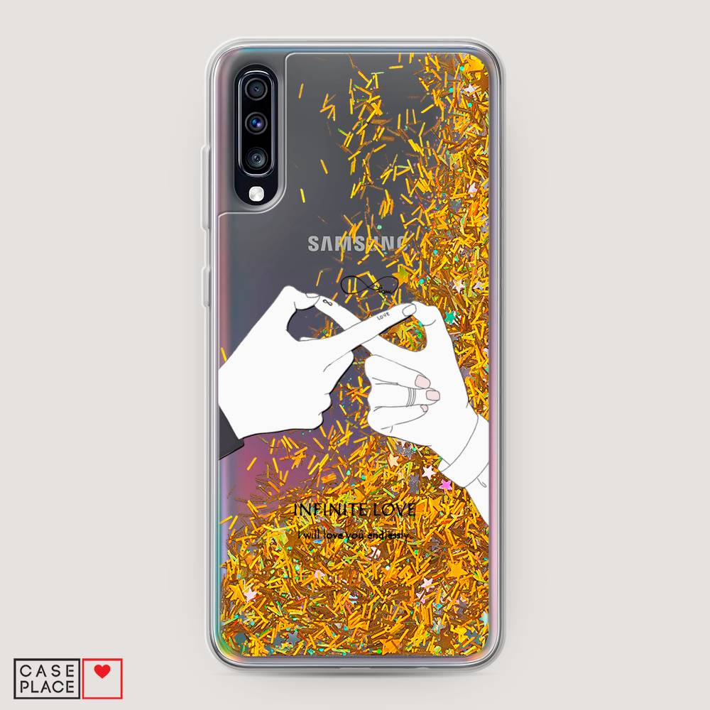 

Жидкий чехол с блестками "Любовь навсегда" на Samsung Galaxy A70, 28190-1