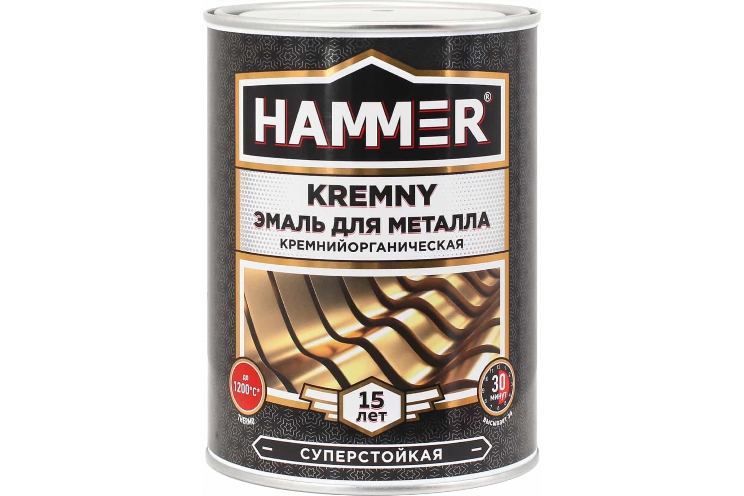 

Эмаль по металлу HAMMER КО Kremny RAL 9003 белый 400С 0.8 кг ЭК000138082