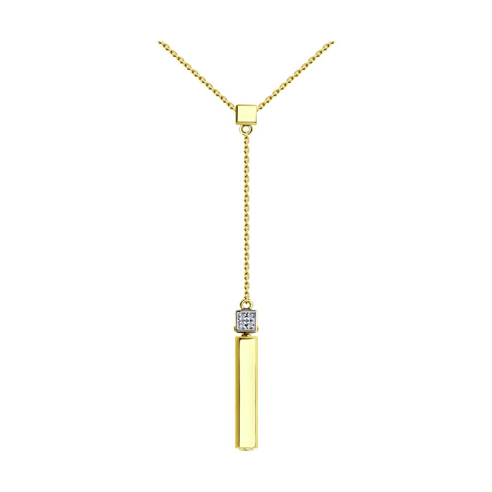 

Колье-галстук из желтого золота с бриллиантом/керамикой 45 см SOKOLOV Diamonds 6075004, 6075004