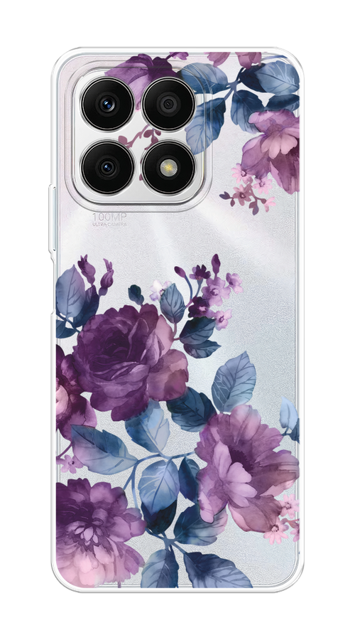 

Чехол на Honor X8A "Purple Blossoms", Синий;фиолетовый, 6120750-1