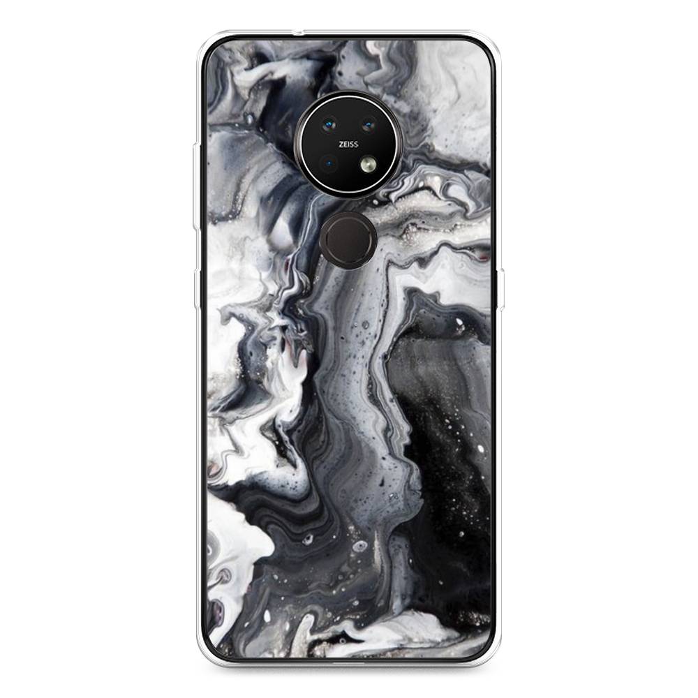 

Чехол Awog на Nokia 7.2 / Нокиа 7.2 "Бело-черные сложные полосы", Серый;серебристый;белый, 123150-3