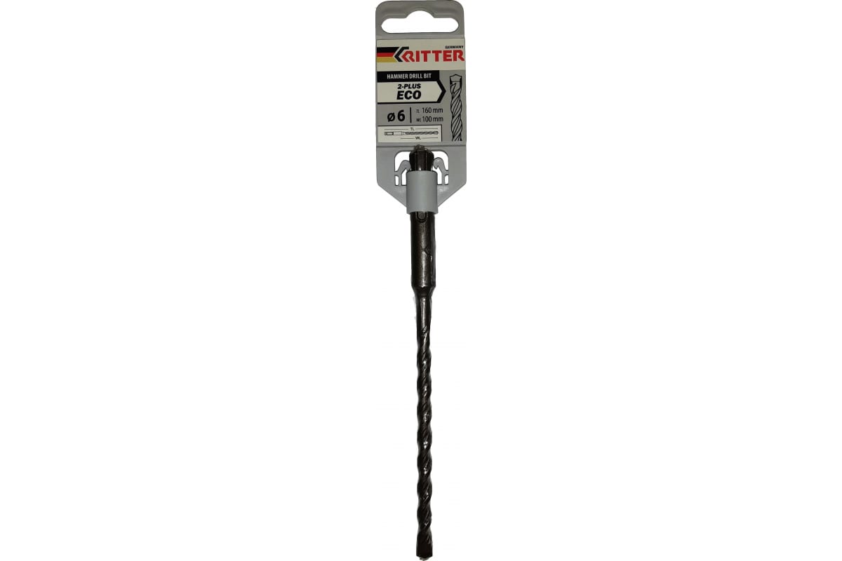 

Бур Ritter SDS+ Eco 2-plus, 6x100/160, W-образная увеличенная твердосплавная напайка
