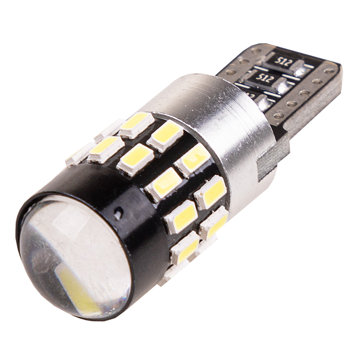 Автолампа SKYWAY диод T10W5W 12-24V 30SMD 1-конт с обманкой Белая Салон, габариты, номер,