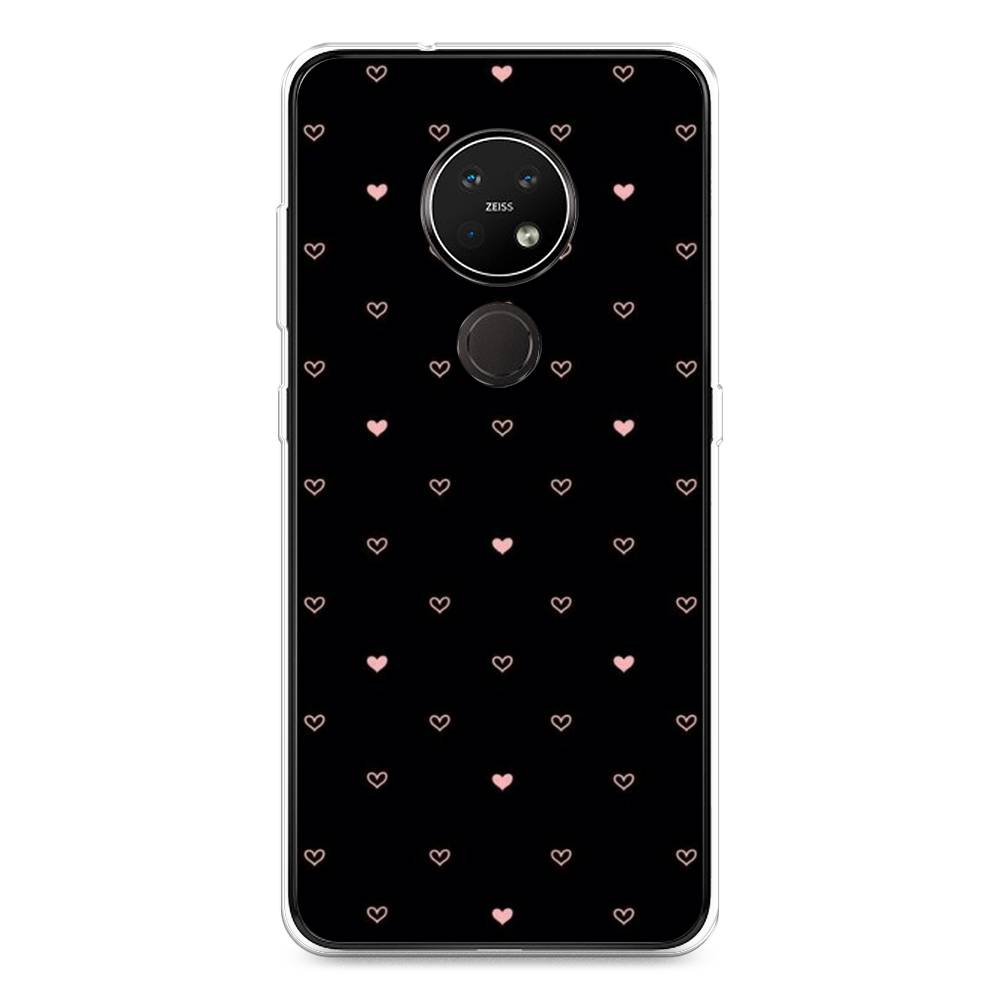 

Чехол Awog на Nokia 7.2 / Нокиа 7.2 "Черный фон и сердечки", Розовый;серый;черный, 123150-3