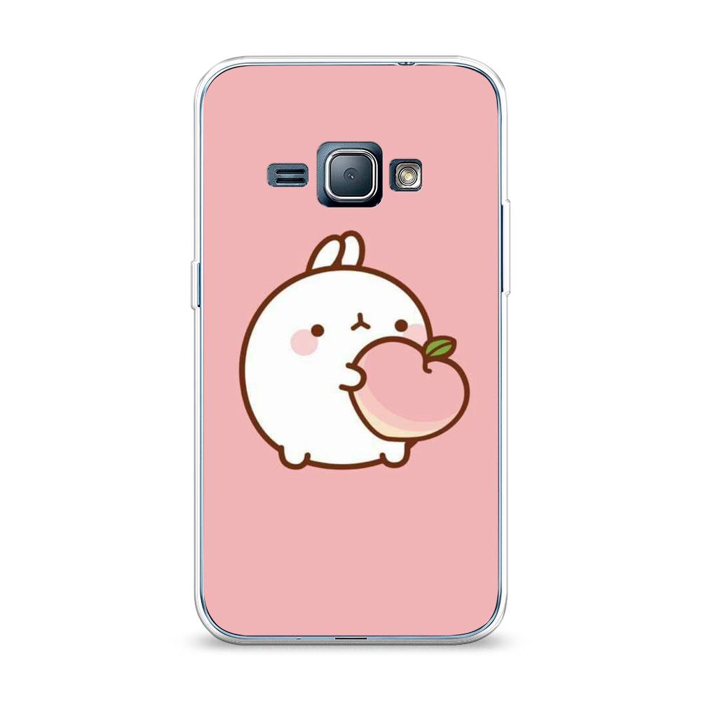 

Чехол Awog на Samsung Galaxy J1 2016 / Самсунг J1 2016 "Кролик с персиком", Розовый;бежевый, 22150-1