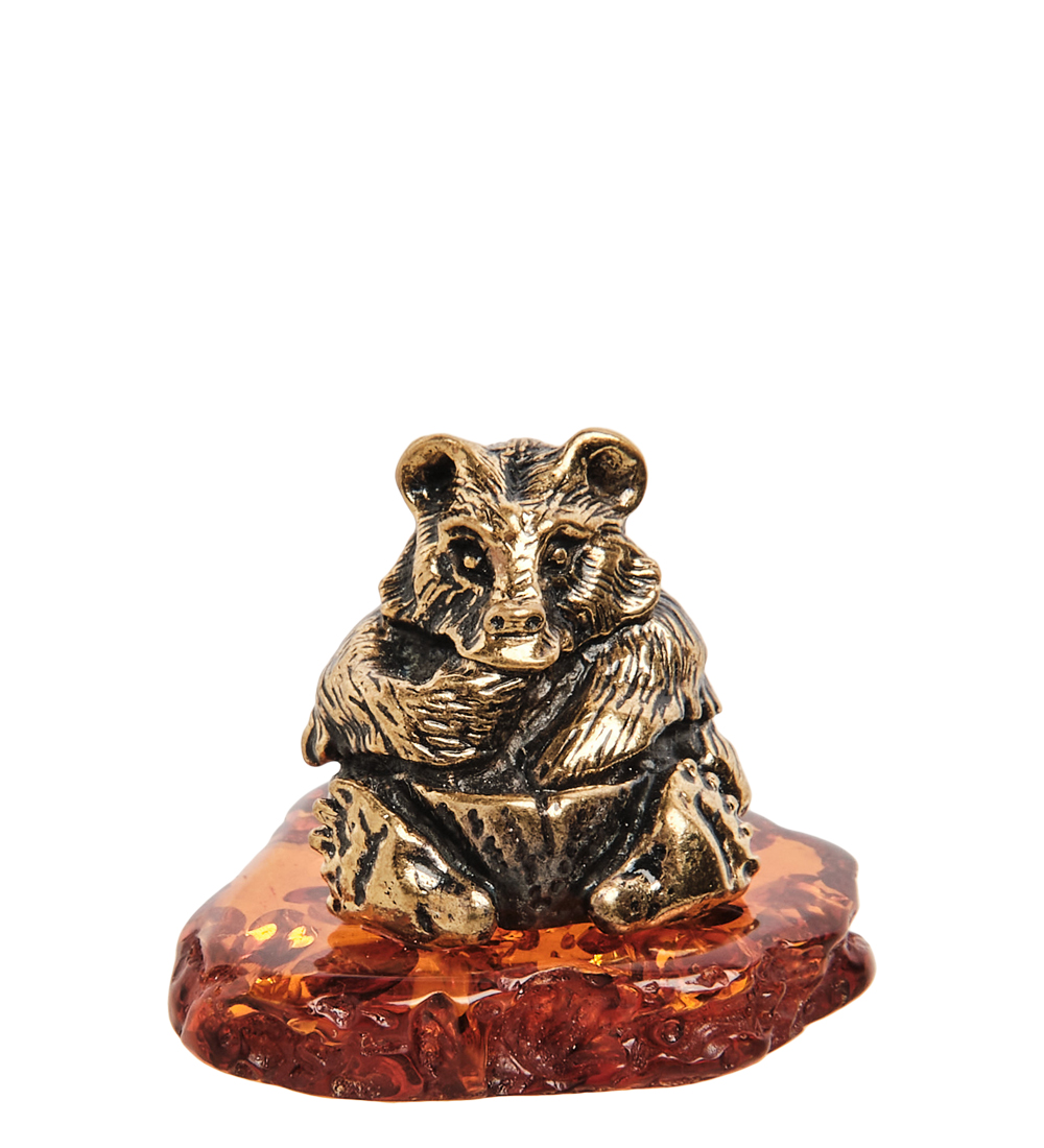 фото Фигурка мишка с медом (янтарь) подарки от михалыча