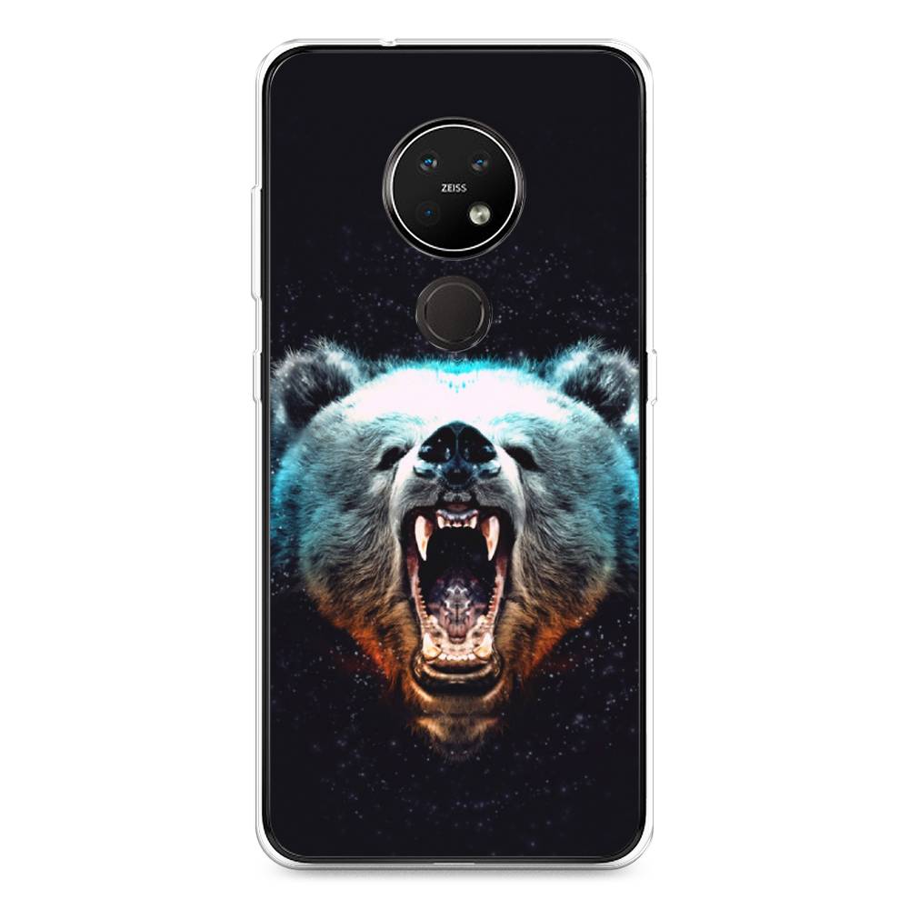 

Чехол Awog на Nokia 7.2 / Нокиа 7.2 "Медведь", Коричневый;голубой;черный, 123150-2