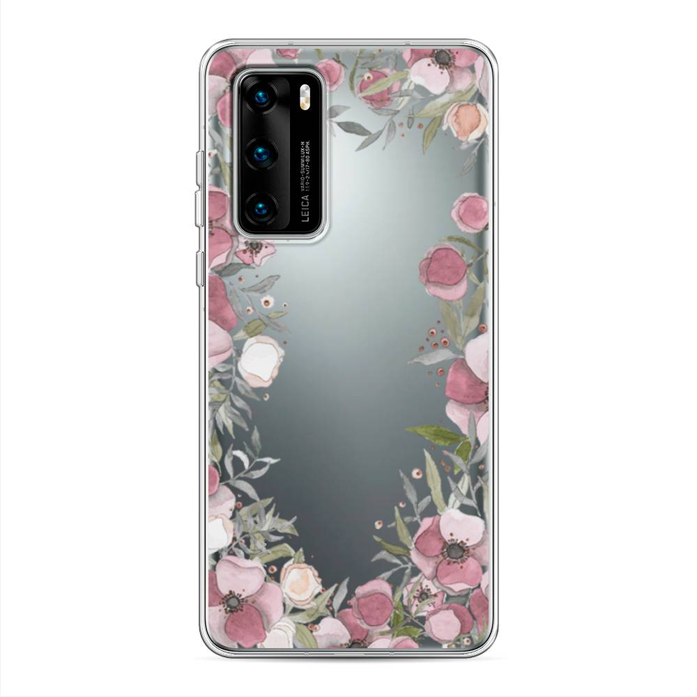

Чехол Awog на Huawei P40 "Розовая цветочная рамка", Розовый;зеленый, 610850-8