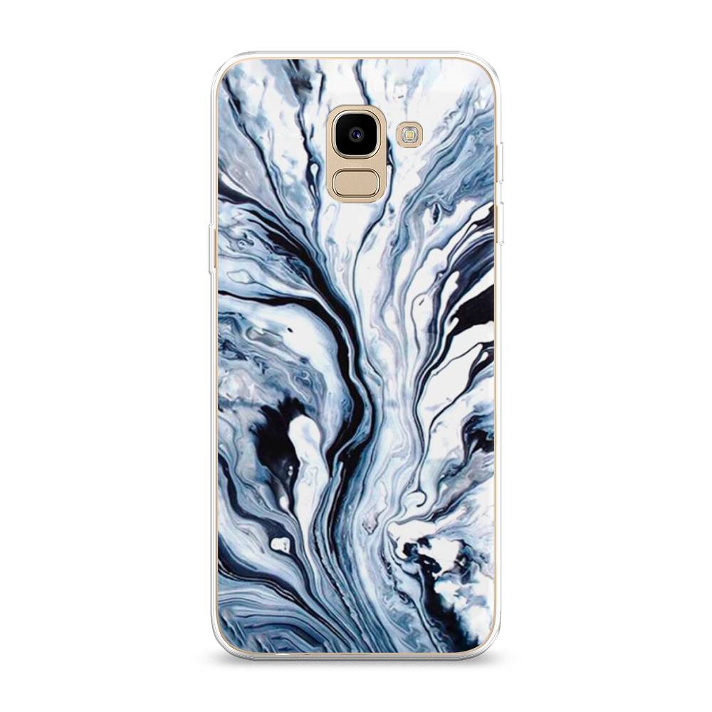 фото Чехол awog "голубой минерал мрамор" для samsung galaxy j6 2018