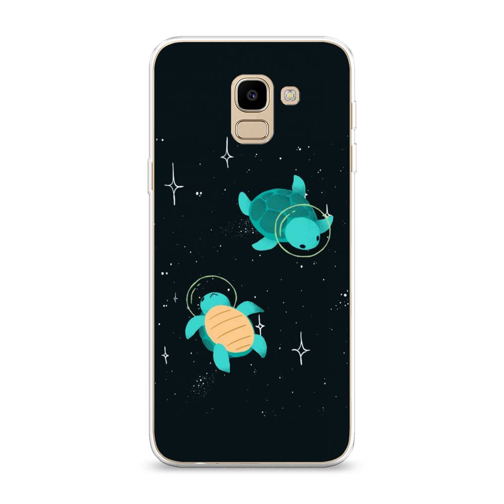 

Чехол Awog на Samsung Galaxy J6 2018 "Черепашки космонавты", Черный;синий, 26150-4