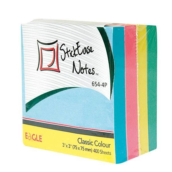 Стикеры Eagle 75х75мм 4 цвета пастель 400 л 20 уп