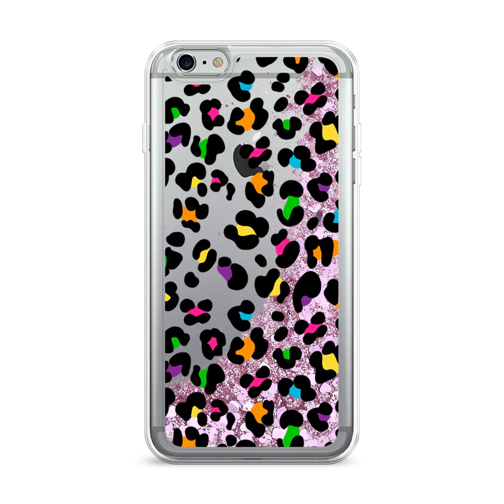 

Жидкий чехол с блестками "Яркий леопард" на Apple iPhone 6 Plus, 10594-1