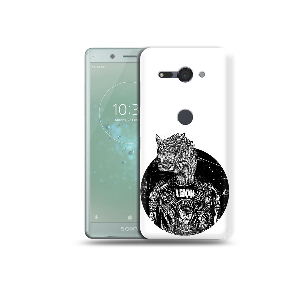 

Чехол MyPads Tocco для Sony Xperia XZ2 Compact динозавр в куртке, Прозрачный, Tocco