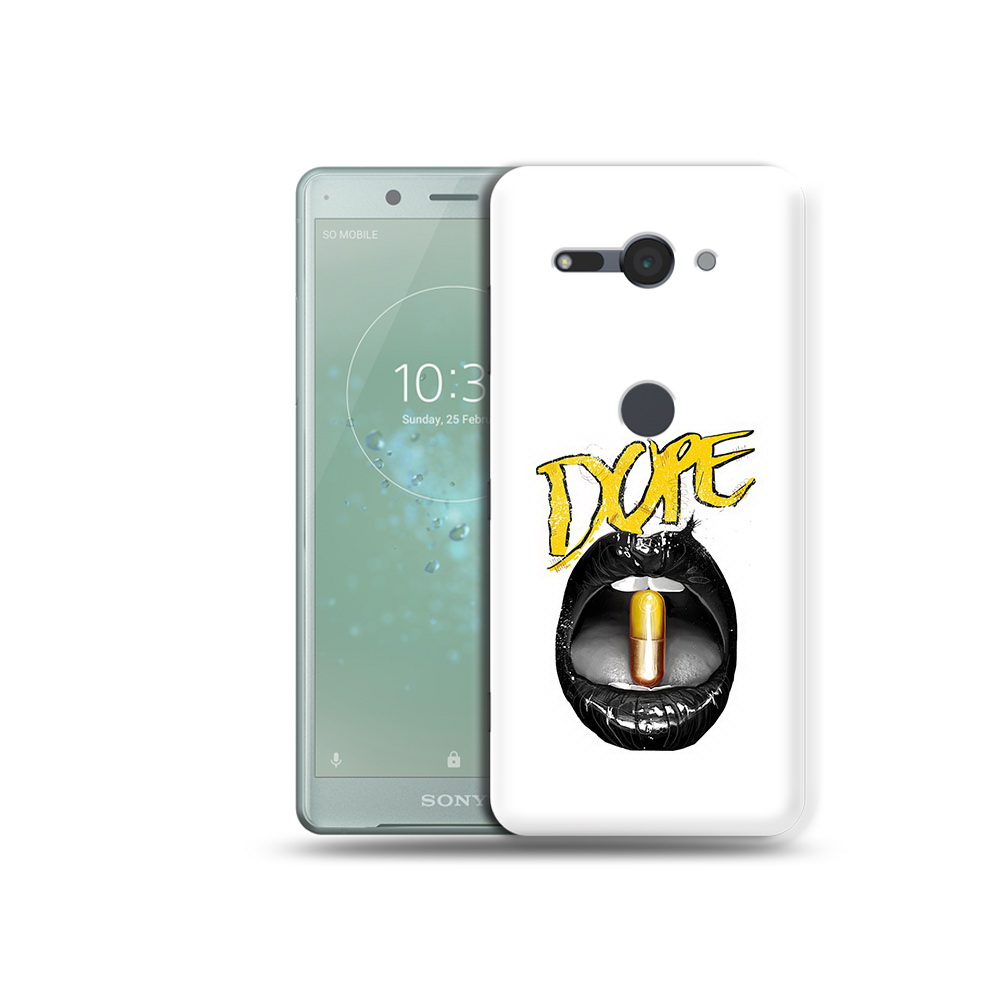 

Чехол MyPads Tocco для Sony Xperia XZ2 Compact губы, Прозрачный, Tocco