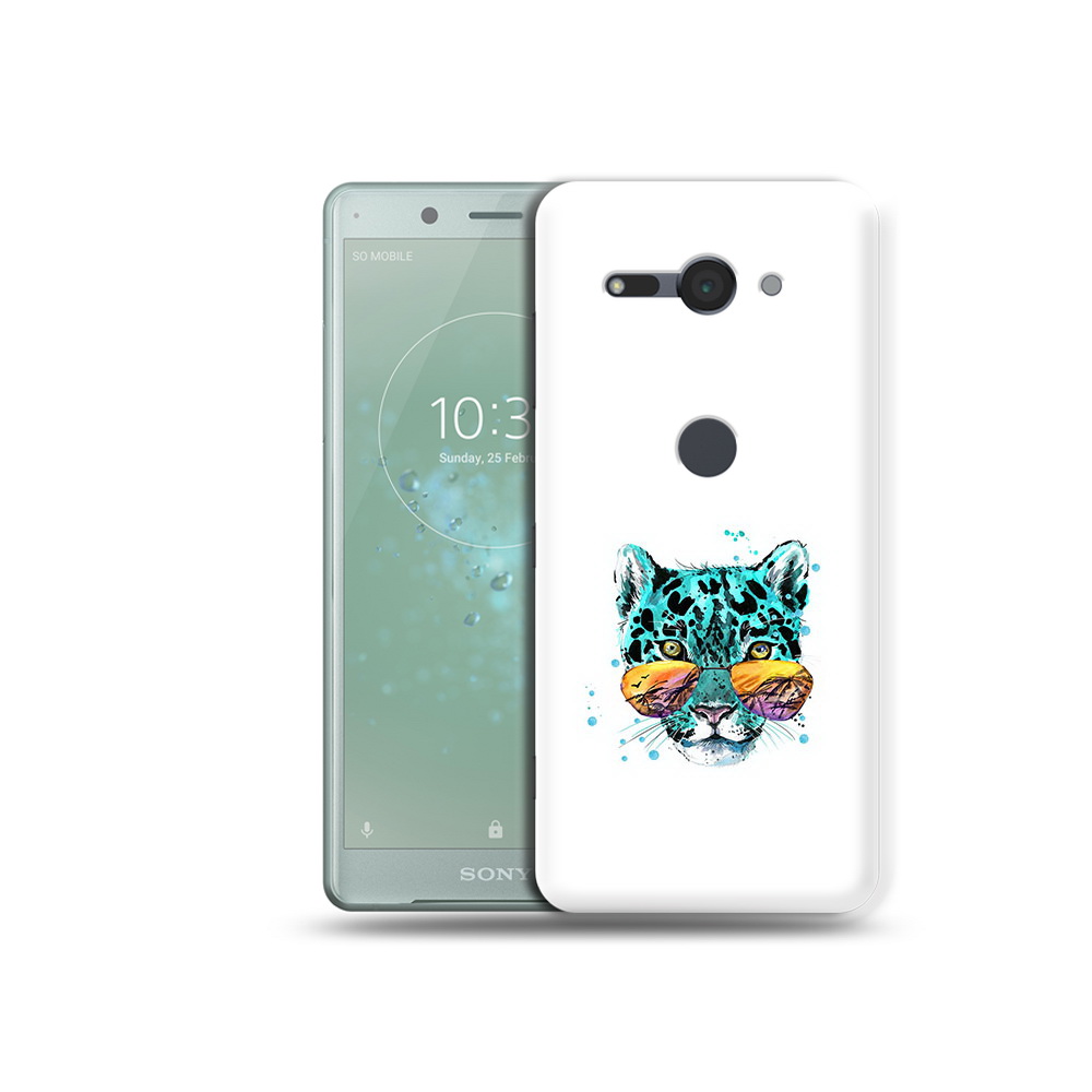 

Чехол MyPads Tocco для Sony Xperia XZ2 Compact голубой лео, Прозрачный, Tocco