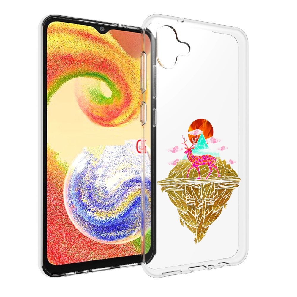 Чехол MyPads розовый олень абстракция для Samsung Galaxy A04