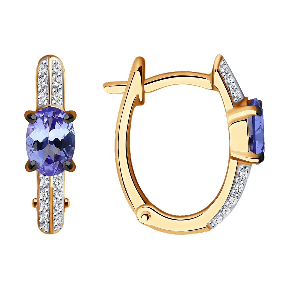 

Серьги из красного золота с бриллиантом/танзанитом SOKOLOV Diamonds 6024282, 6024282